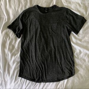 Charcoal gray curved hem tee